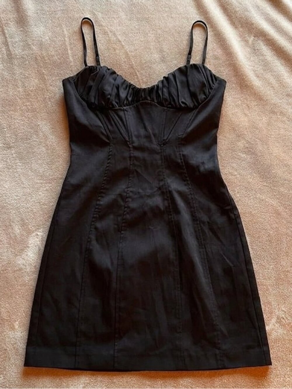 ZARA Black Fitted Sleeveless Sweetheart Bustier Style Mini Dress - Size Small